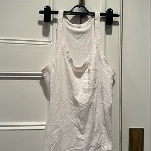 J Crew white cotton linen tank top, M